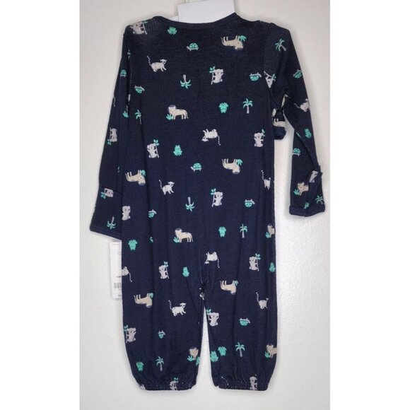 CARTER'S LITTLE BABY SLEEP & PLAY GOWN /BODYSUIT HAT SOCKS NAVY BLUE SIZE 3M - Picture 6 of 11